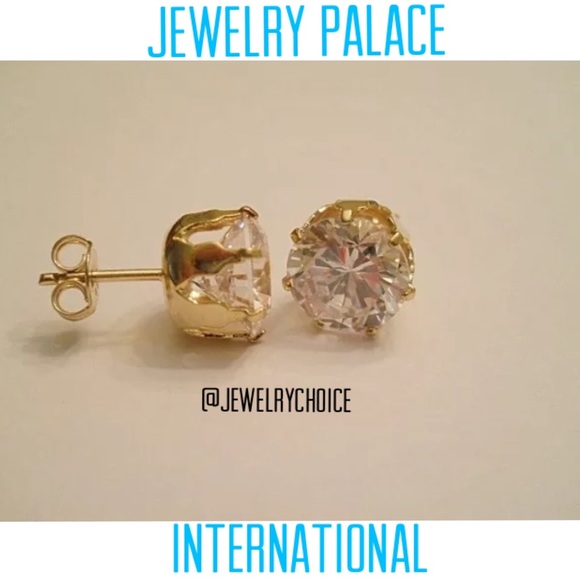 🆕14K Gold Filled 6 Carat TW CZ Post Earrings. - Picture 2 of 2